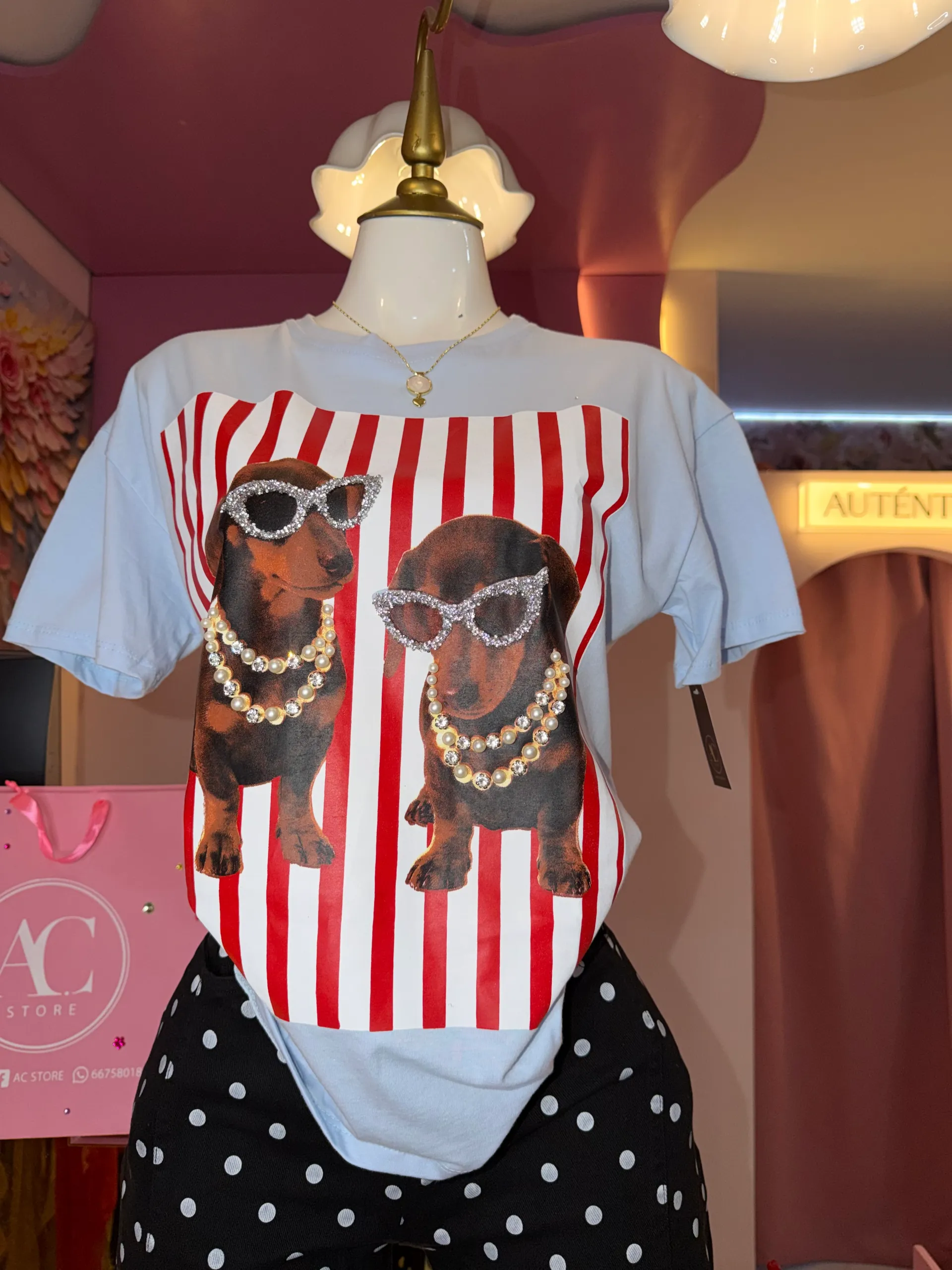 Playera dog Lineas