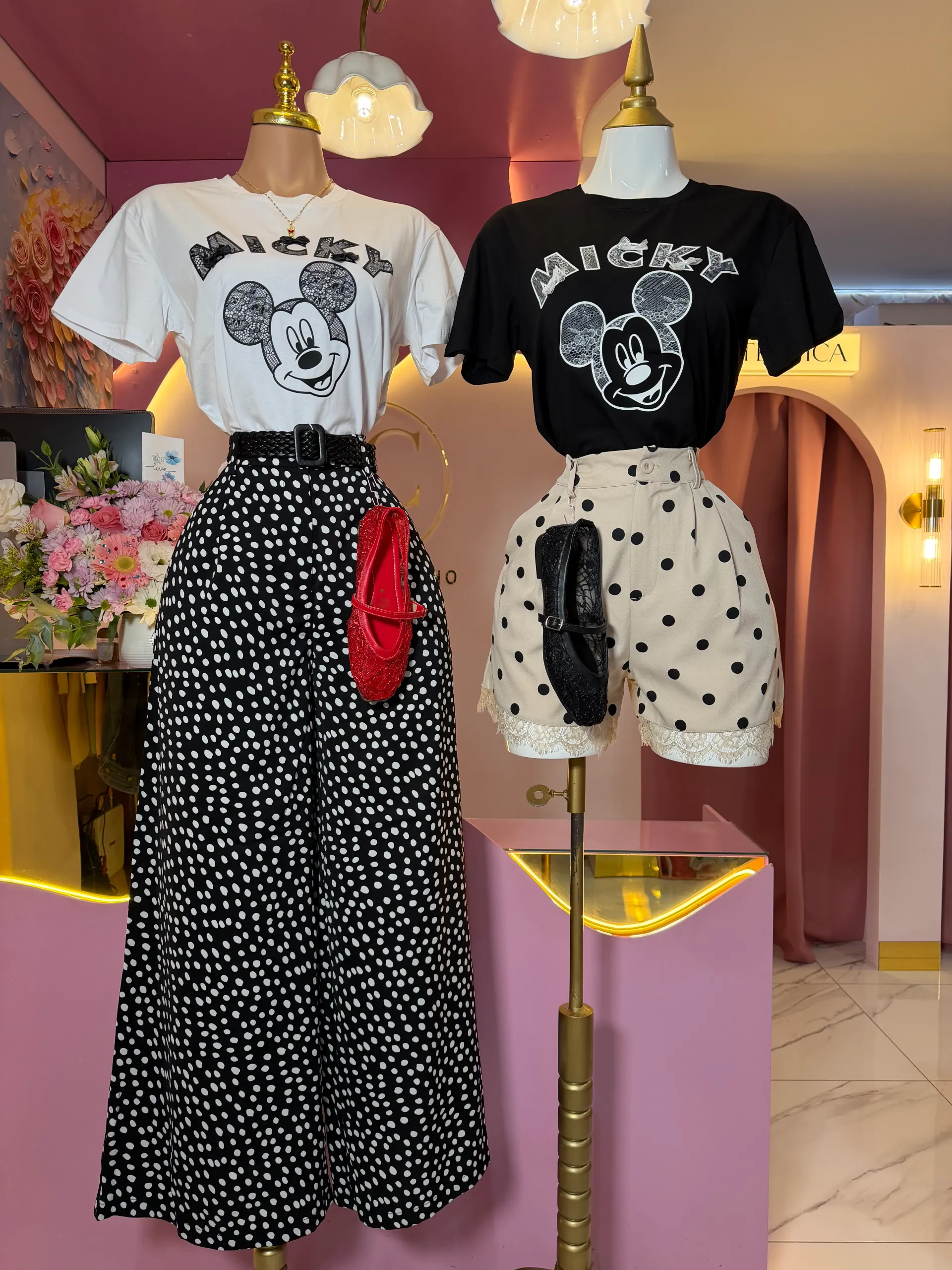 Playera Mickey encaje 