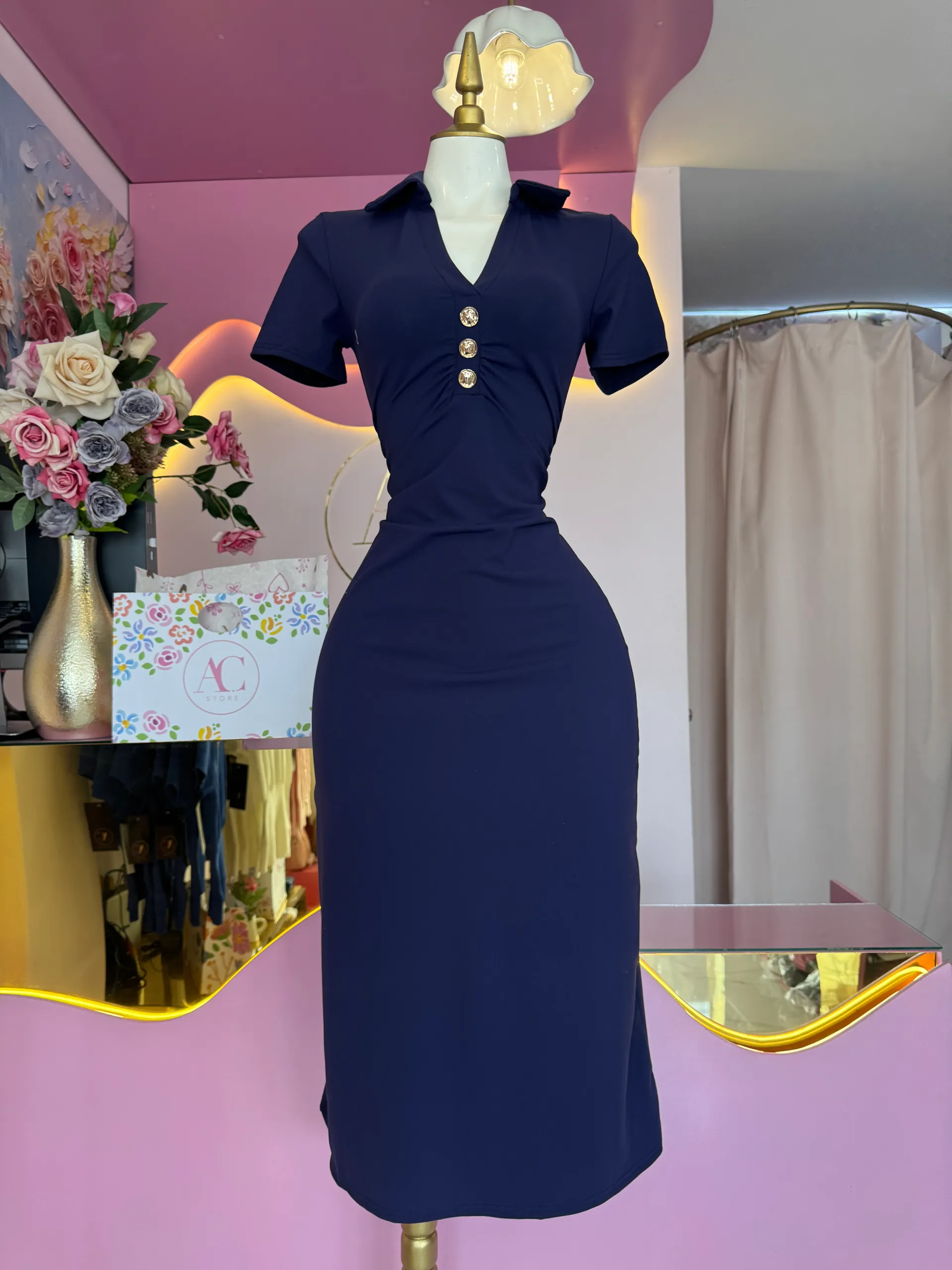 Vestido midi polo