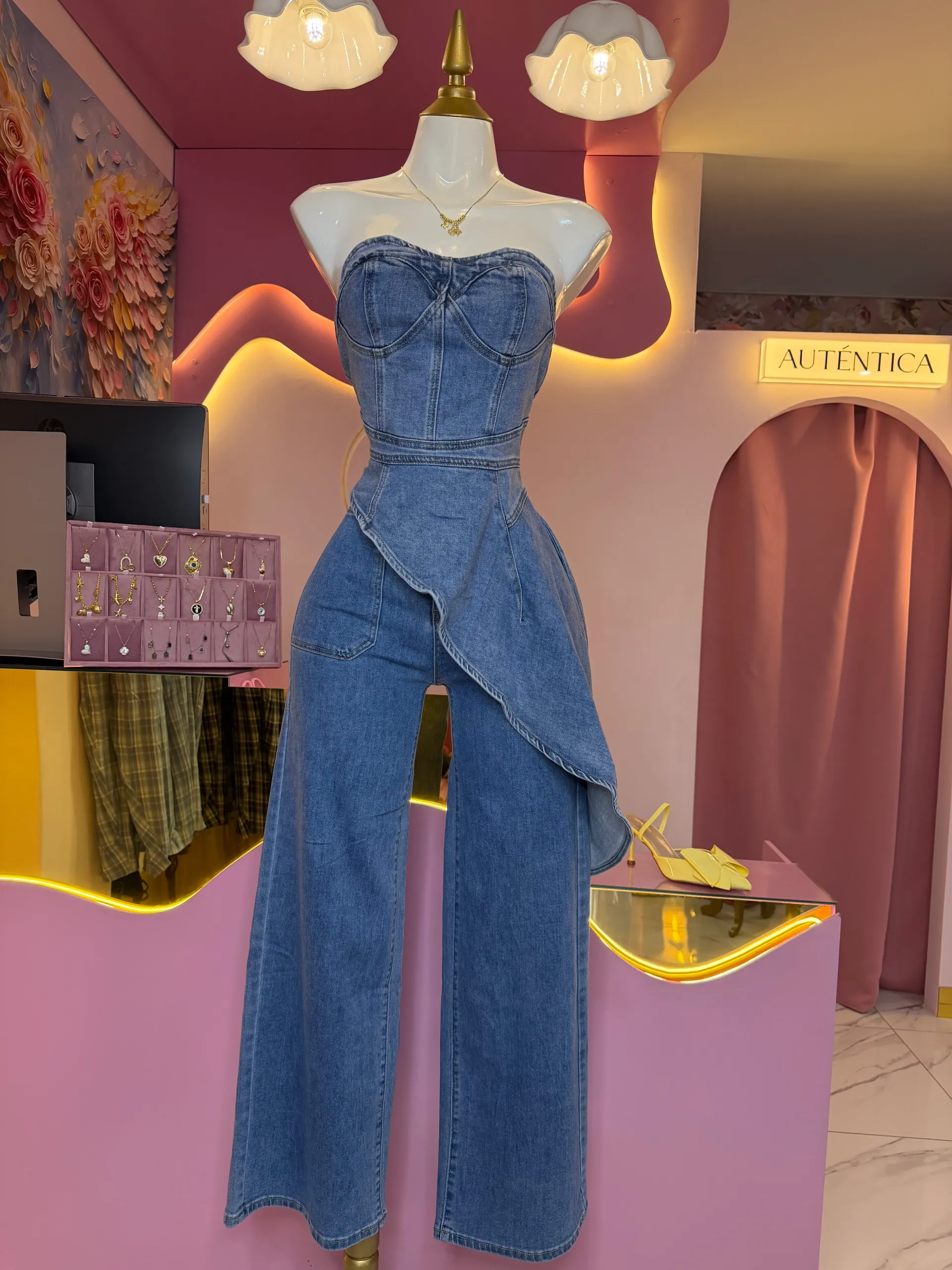 Conjunto denim asimétrico 