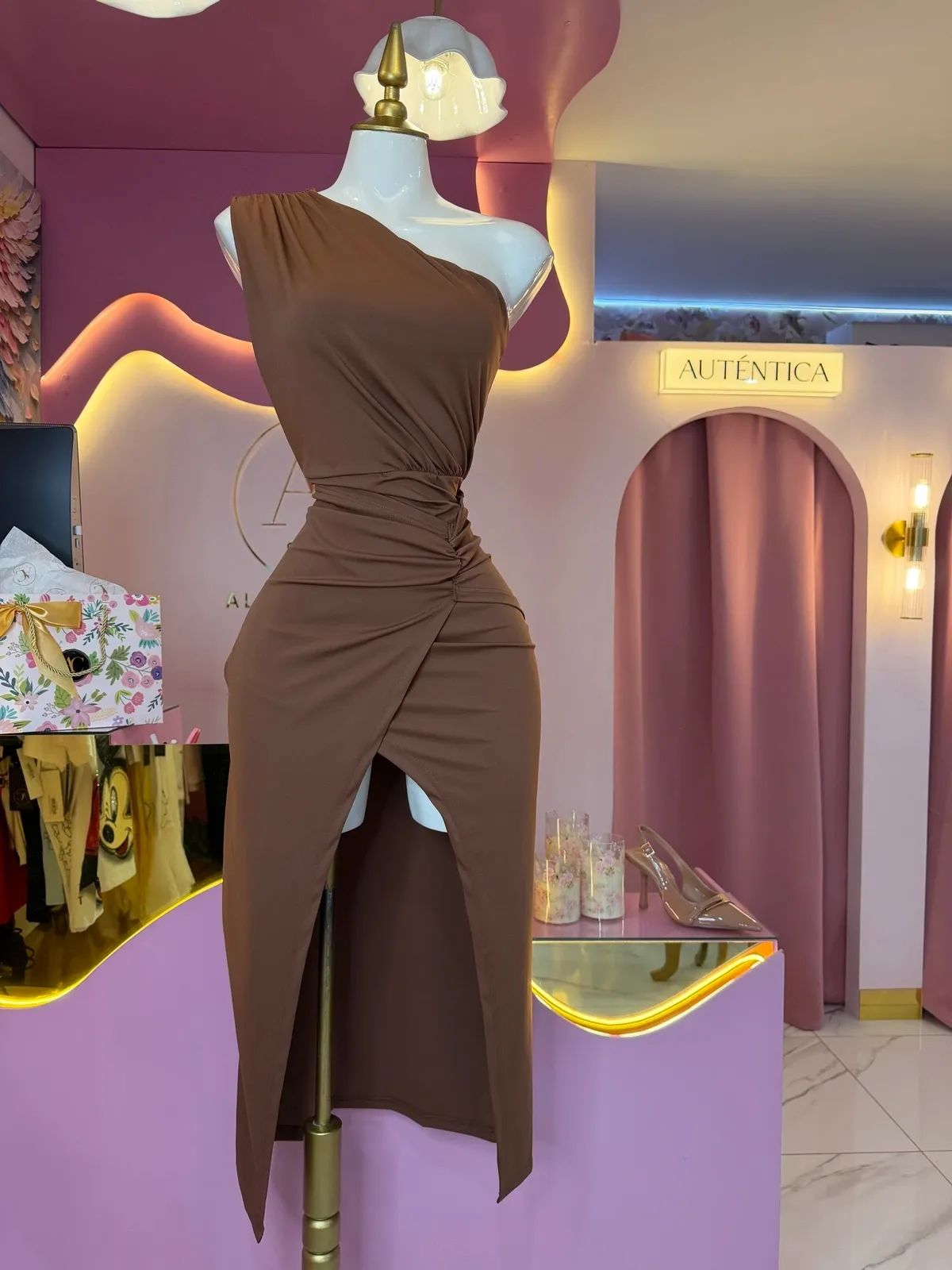 Vestido midi abertura — AC Store