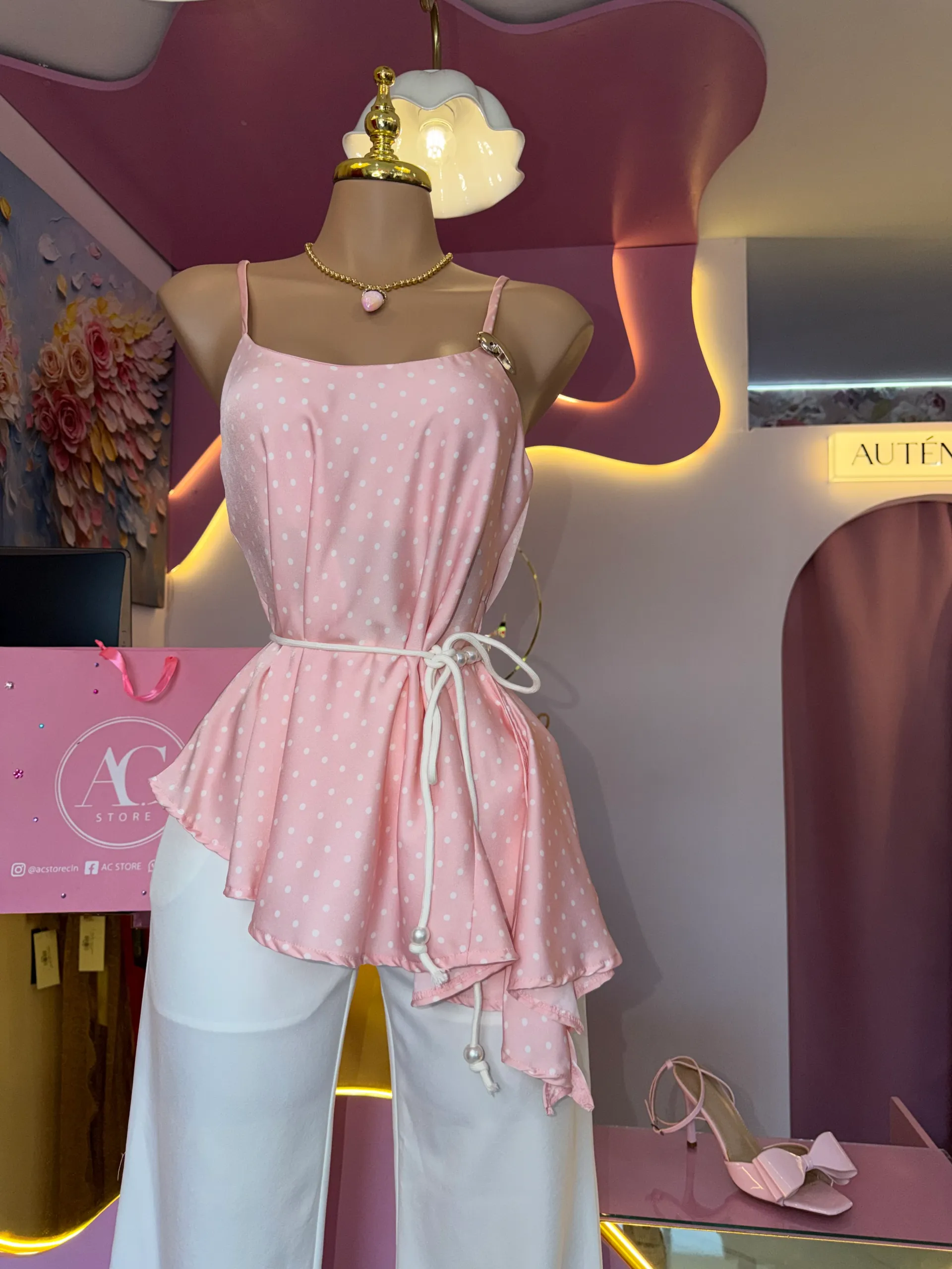 Blusa tirante polka 