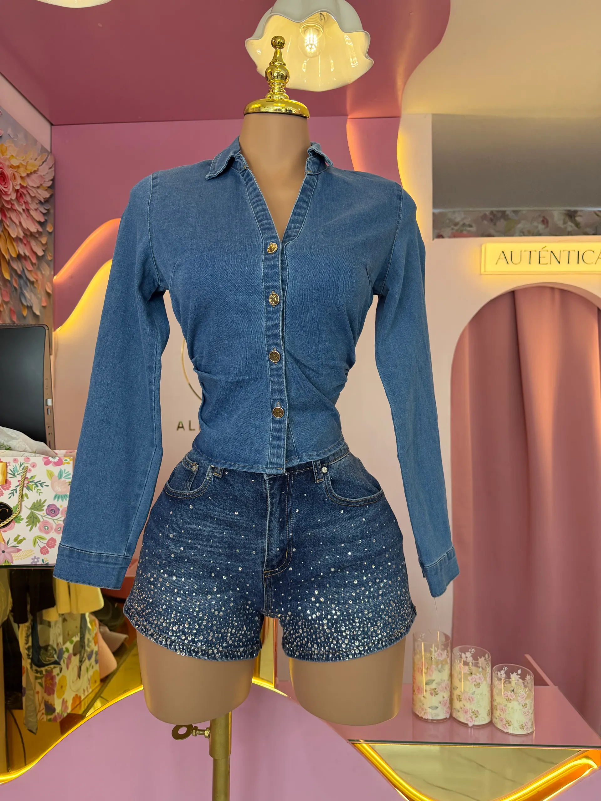 Blusa camisera denim
