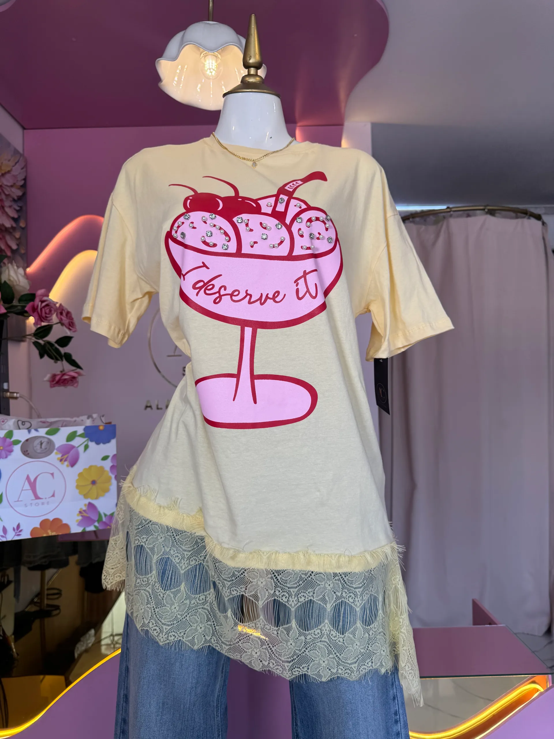 Blusón asimétrico de estampado — AC Store