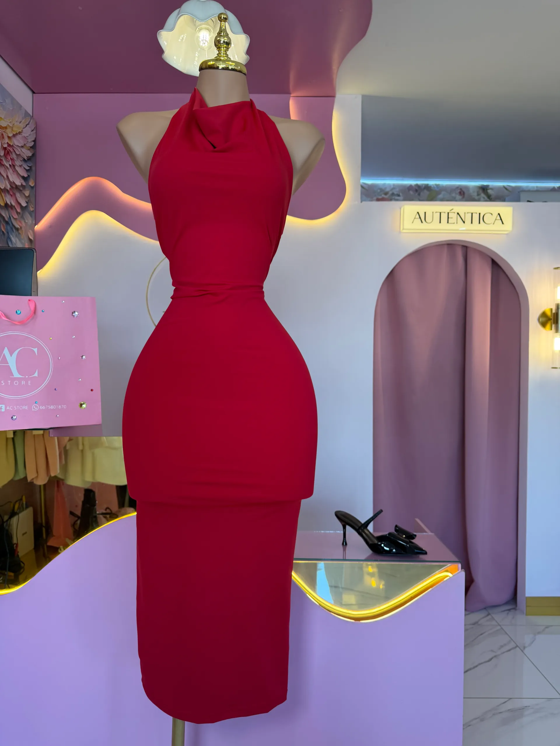 Vestido halter escote espalda — AC Store