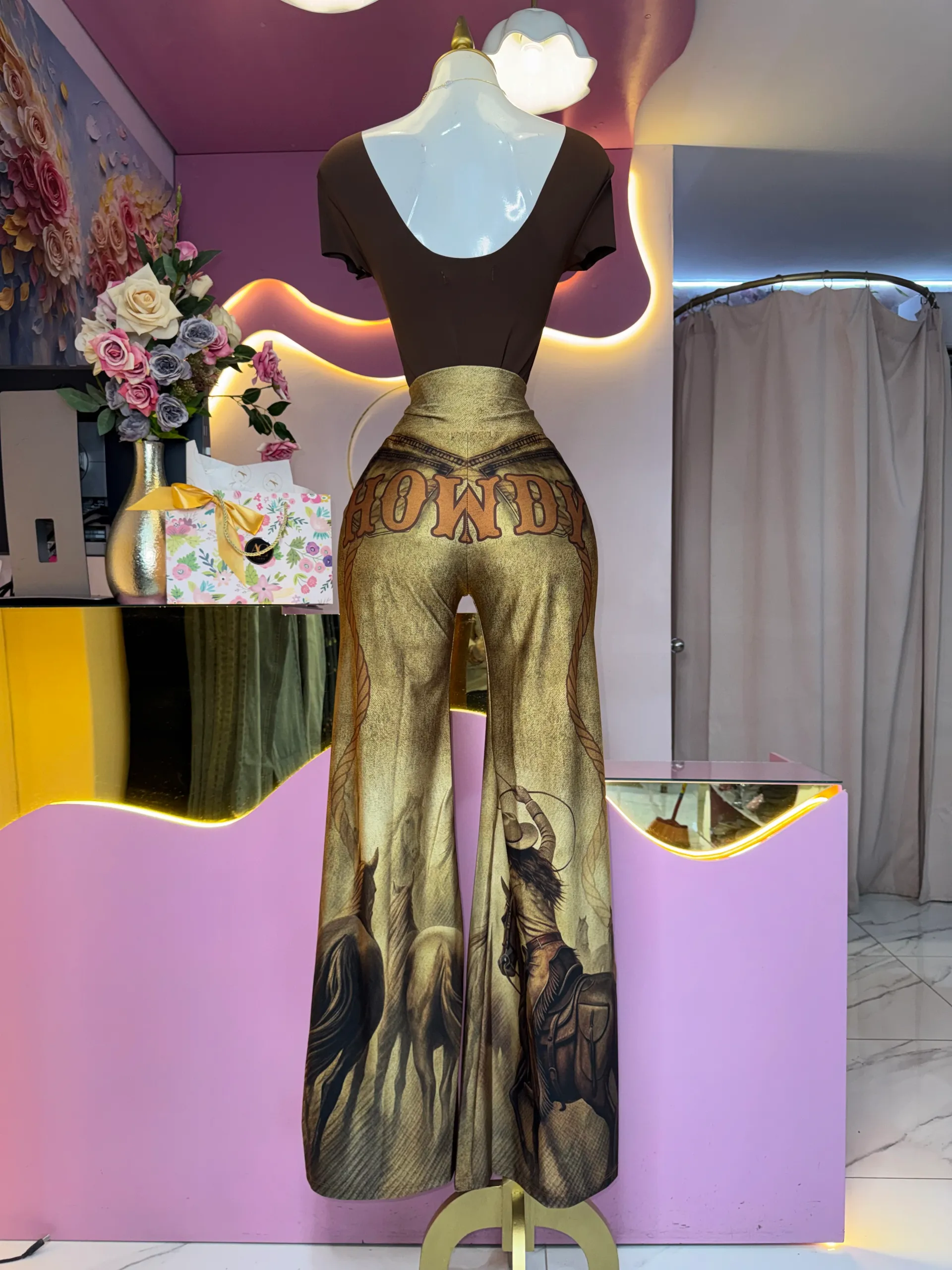 Pantalón estampado vaquero 