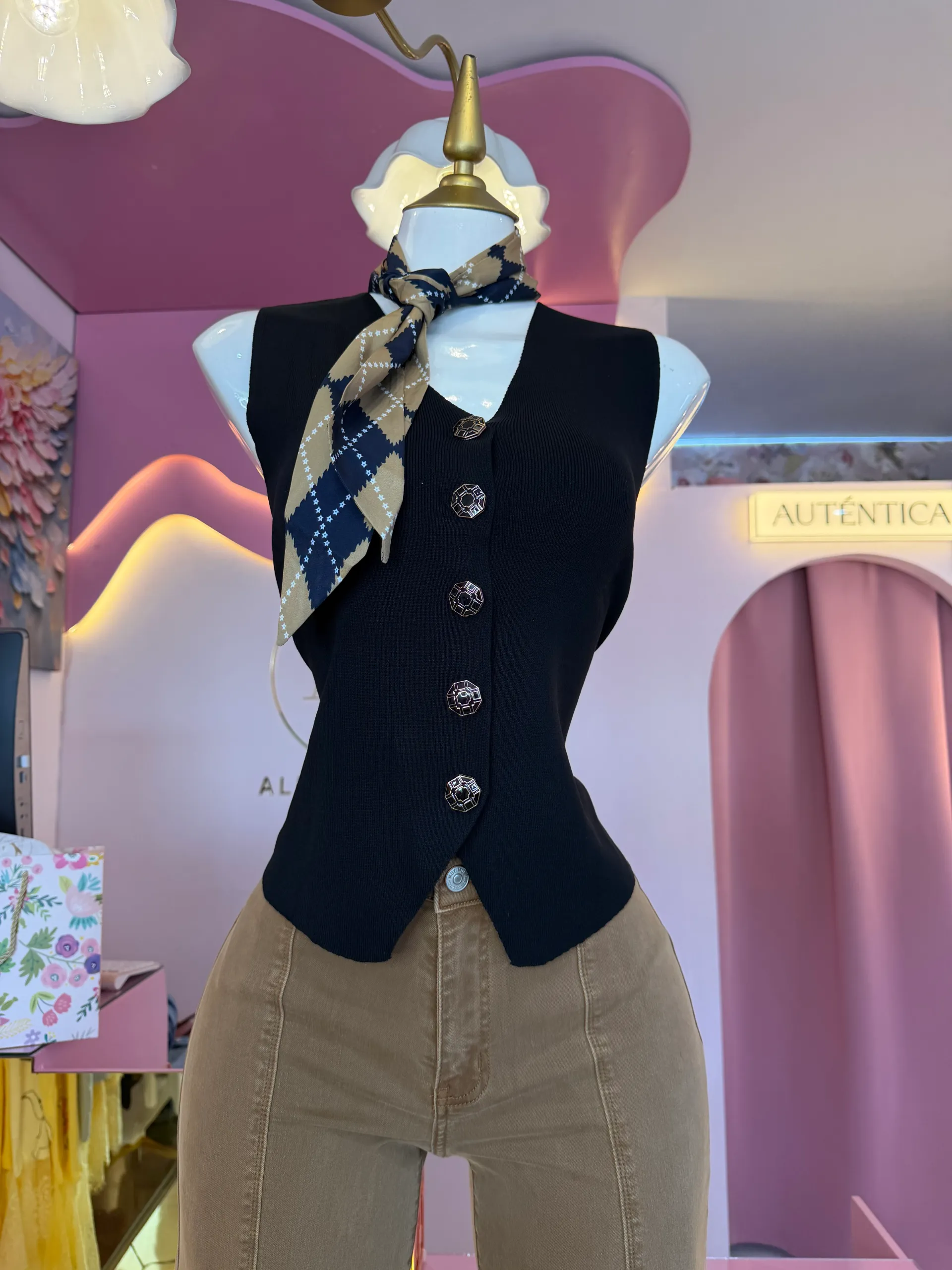 Blusa de punto con pañoleta — AC Store